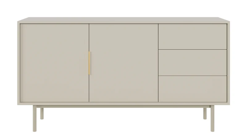 Viviaro Kommode mit zwei Türen und drei Schubladen, 154 cm, Kaschmir