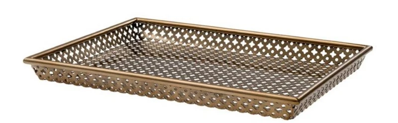 Casa Padrino Luxus Serviertablett Antik Messingfarben 40,5 x 30,5 x H. 3,5 cm - Gastronomie Accessoires