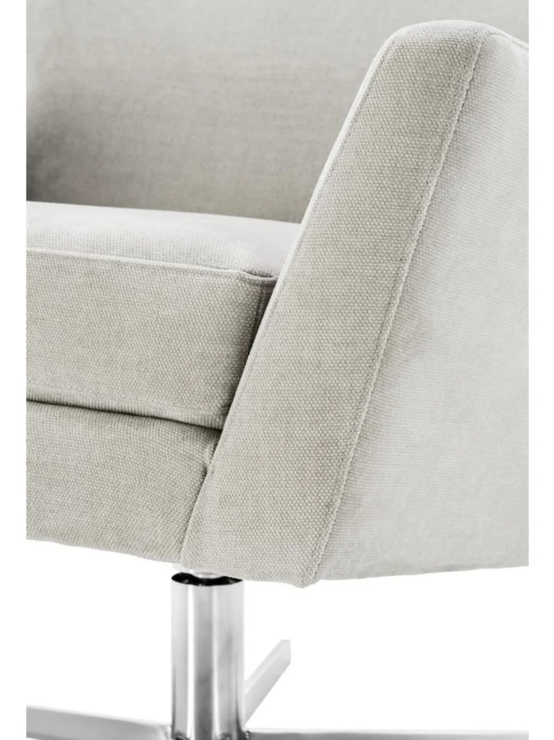 Casa Padrino Drehsessel Sandfarben / Silber 100 x 89 x H. 105 cm - Luxus Möbel