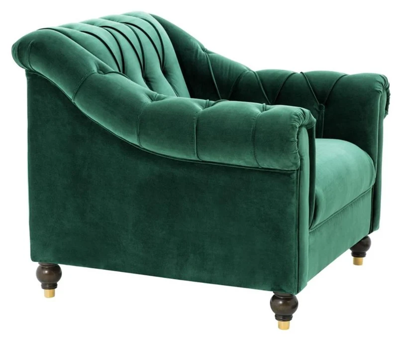 Casa Padrino Luxus Chesterfield Sessel Grün 99 x 90 x H. 81,5 cm - Limited Edition