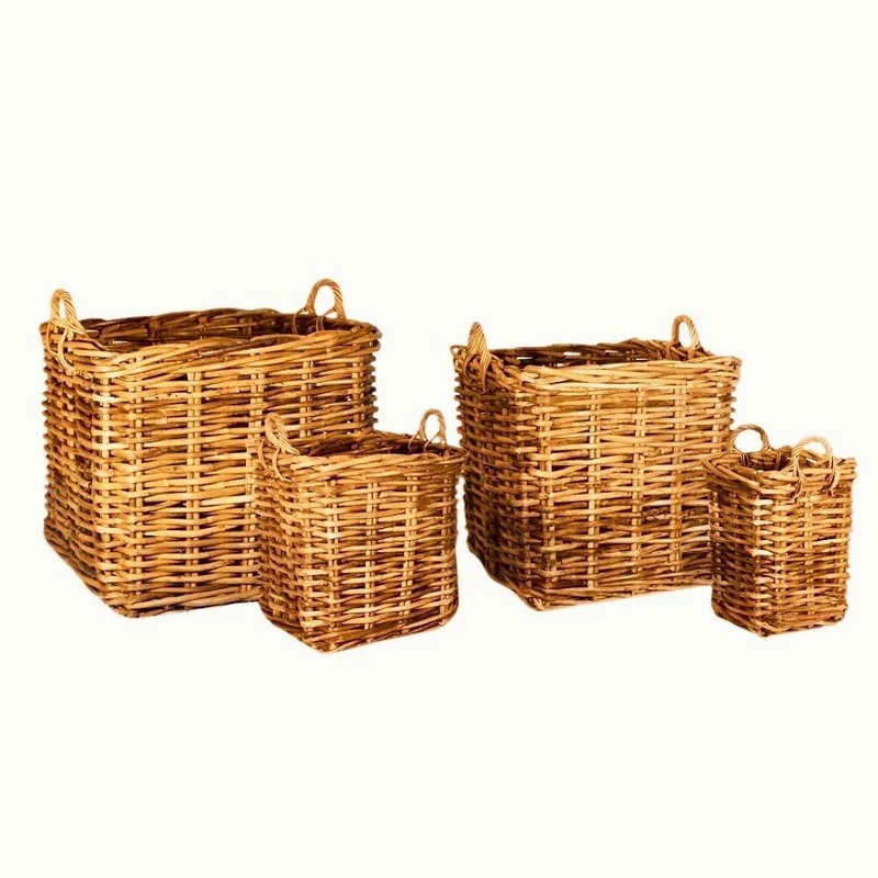 Dickes CL Rattan Korb CESTINO natural ca.70x70cm Griffe Pflanzkorb