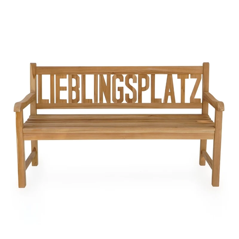 Massive Teak Sitzbank LIEBLINGSPLATZ 150cm Gartenbank Holzbank