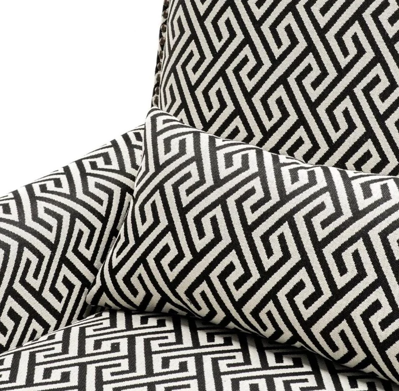 Casa Padrino Luxus Sessel Schwarz / Weiß 75 x 85 x H. 93 cm - Hotel Möbel