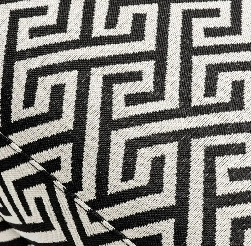 Casa Padrino Luxus Sessel Schwarz / Weiß 75 x 85 x H. 93 cm - Hotel Möbel