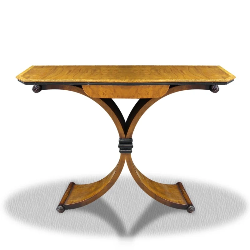 Casa Padrino Beistelltisch mit Schublade in Braun und Schwarz, 100 x 35 x H. 85 cm - Luxus Konsolentisch