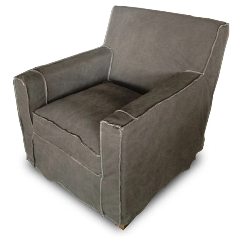 Casa Padrino Luxus Wohnzimmer Sessel Grau 82 x 80 x H. 81 cm - Massiver Sessel mit Leinenbezug