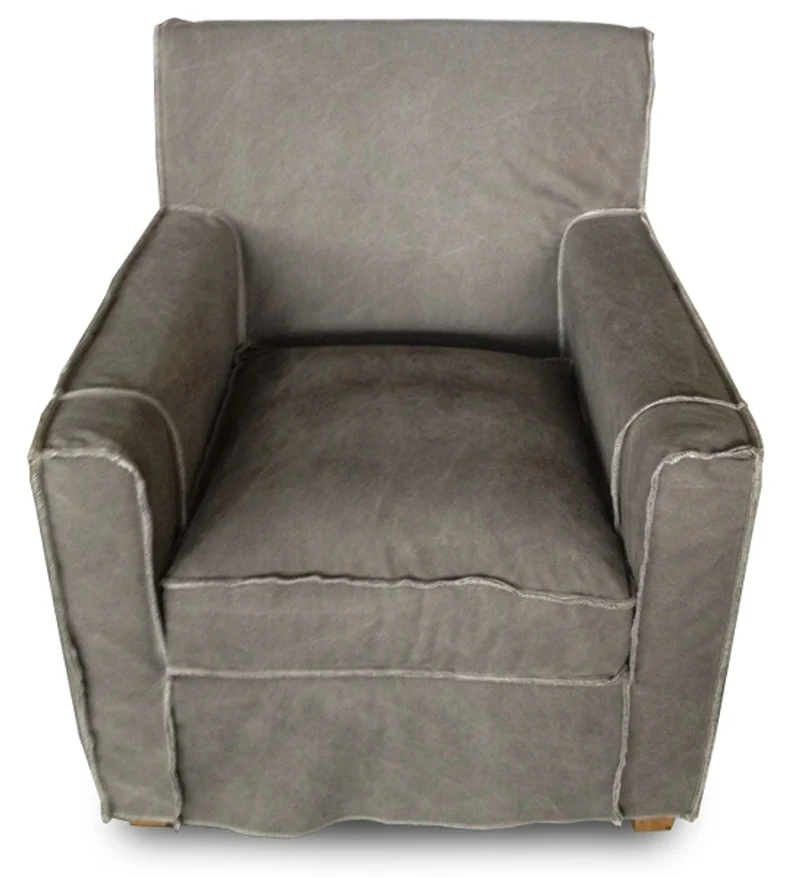 Casa Padrino Luxus Wohnzimmer Sessel Grau 82 x 80 x H. 81 cm - Massiver Sessel mit Leinenbezug