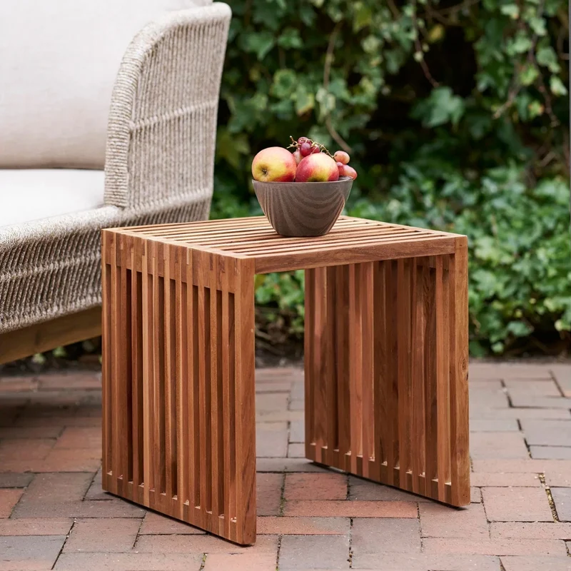Design Beistelltisch LINETA 40cm Teakholz In-/Outdoor