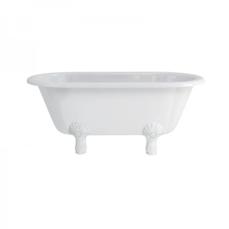 Casa Padrino Jugendstil Badewanne freistehend 1500mm BWin Weiß - Freistehende Retro Antik Badewanne