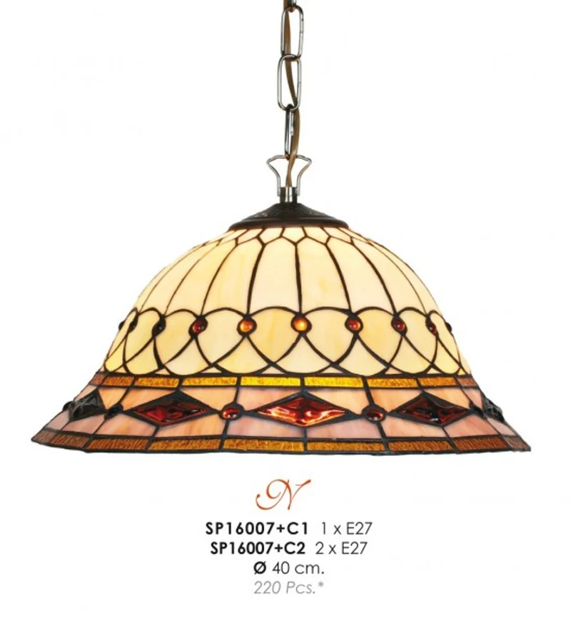 Tiffany Pendelleuchte Durchmesser 40 cm SP16007 + C1/C2 Leuchte Lampe