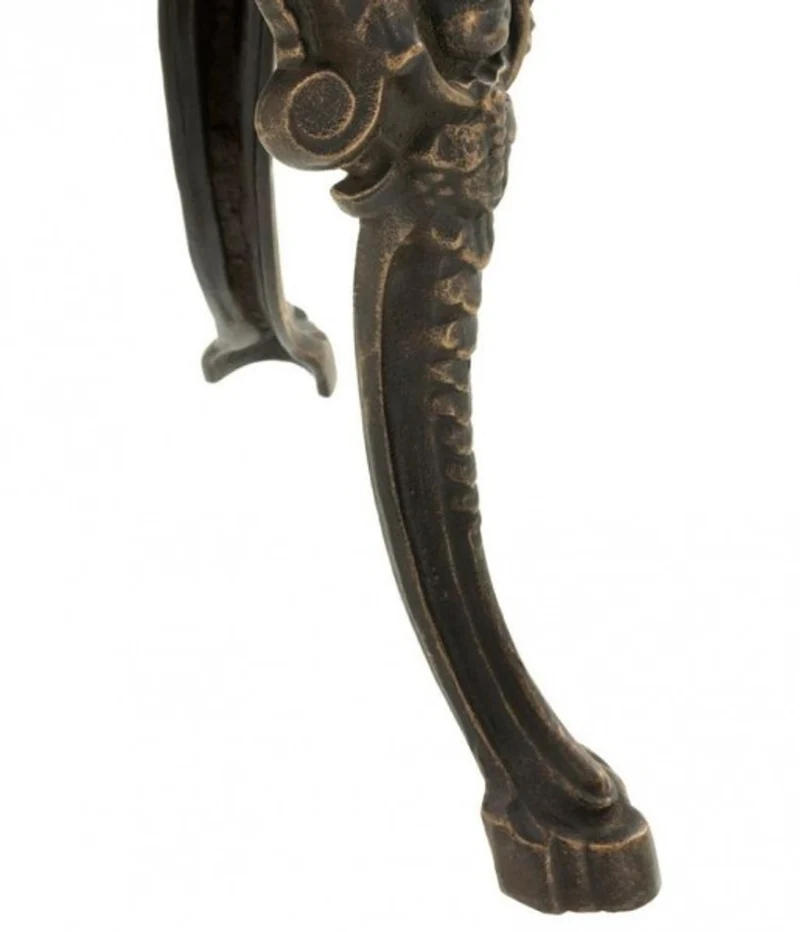 Casa Padrino Luxus Sitz Hocker im Barockstil Bronze Finish und schwarzer Samt-Optik 32 x H. 47 cm