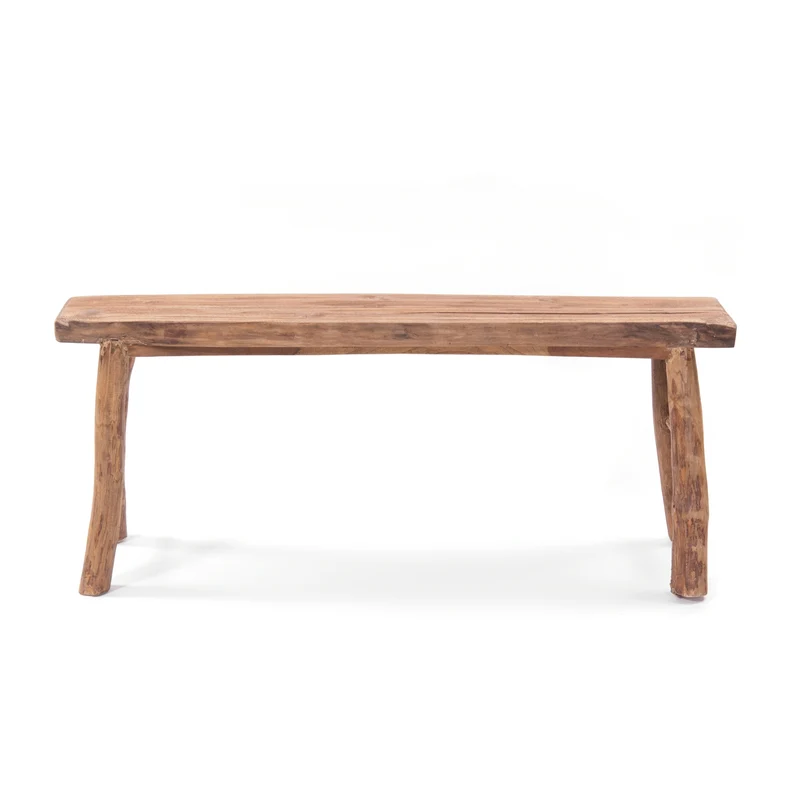 HOLZBANK "MALU 120" | Teakholz, 120 cm | Baumkante Sitzbank