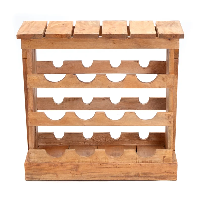 NATUR WEINREGAL "SEVILLA" | 56cm, Massivholz | Holz Weinschrank
