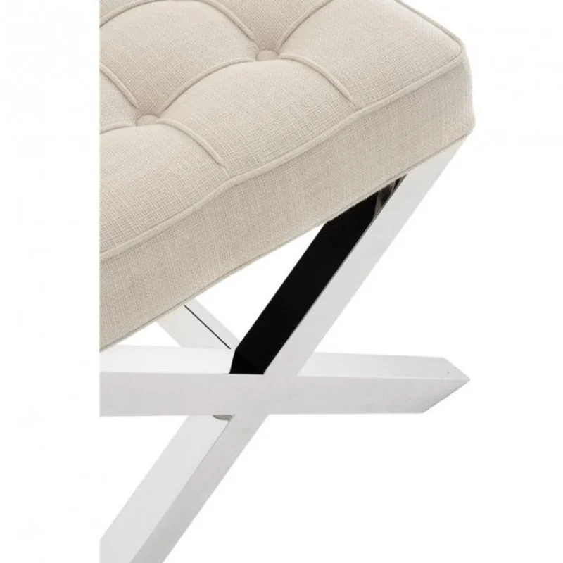 Casa Padrino Luxus Sitz Hocker Panama Natural 59 x 45,5 x H. 50,5 cm - Designer Hotel Hocker