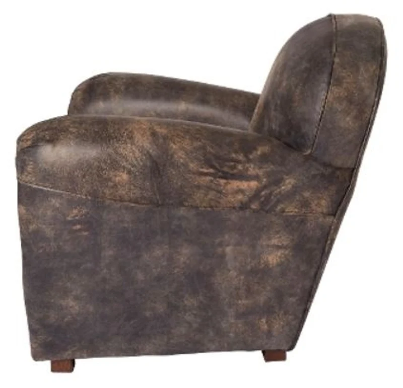 Casa Padrino Luxus Echtleder Sessel im englischen Stil Vintage Dunkelbraun 88 x 76 x H. 88 cm