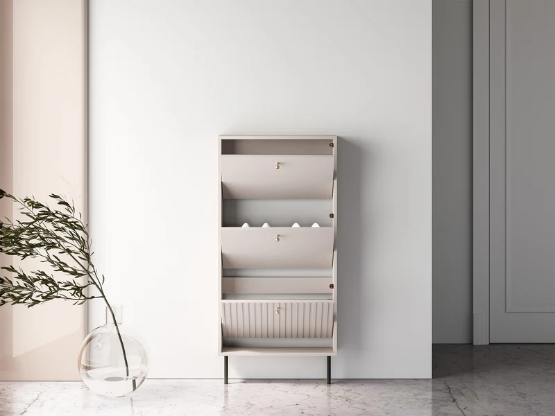 Schuhschrank Caletto mit drei Fächern, 60 cm, Kaschmirfarben