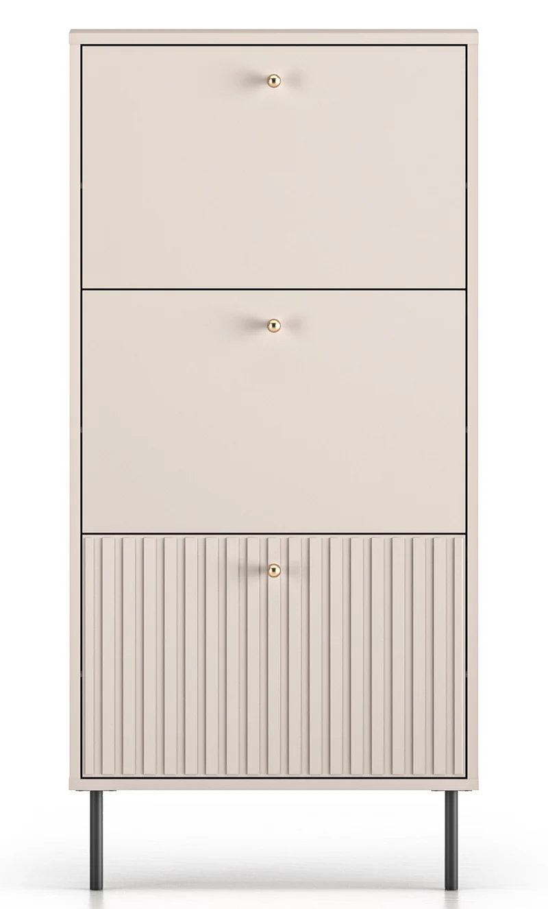 Schuhschrank Caletto mit drei Fächern, 60 cm, Kaschmirfarben