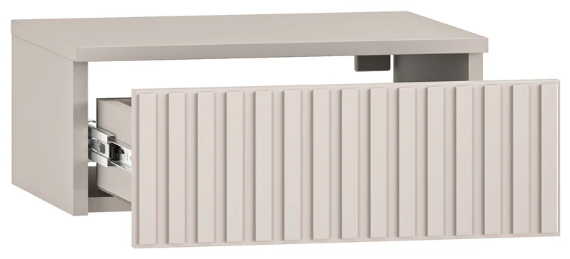Hängender Nachttisch Caletto mit Schublade, 45 cm, Kaschmirfarbe