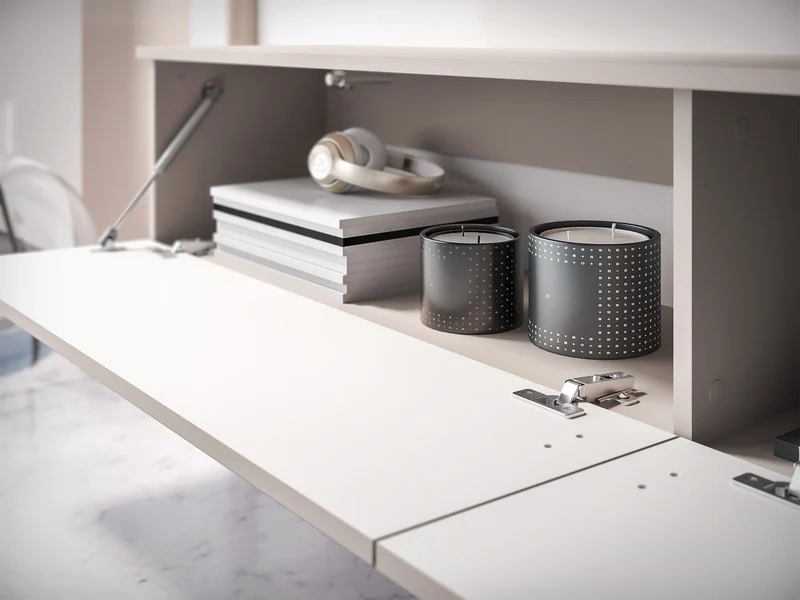 Hängender TV-Schrank Caletto mit zwei Klappen, 180 cm, Kaschmirfarben