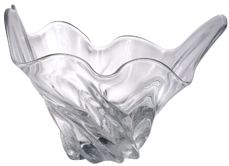 Casa Padrino Luxus Schüssel 42 x 27 x H. 25 cm - Moderne Deko Schüssel aus mundgeblasenem Glas - Deko Accessoires - Luxus Qualität