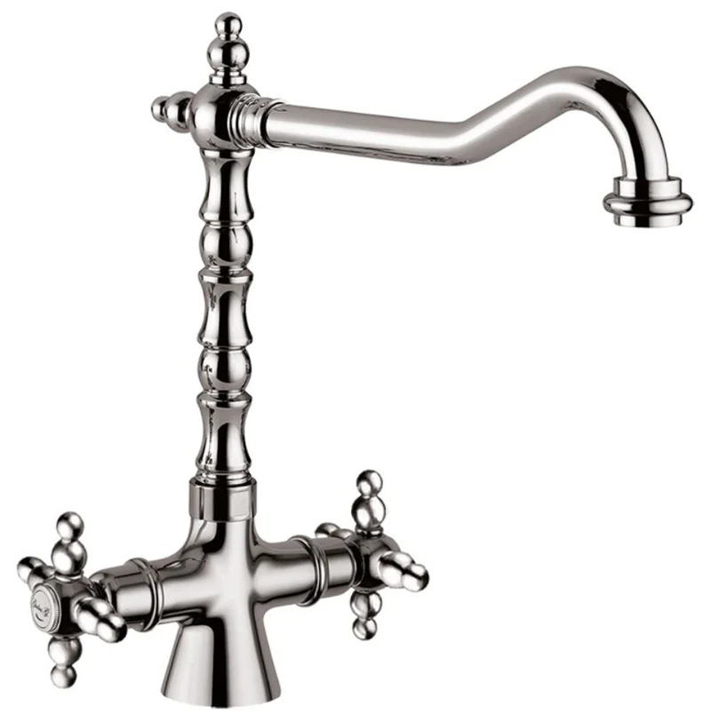 Casa Padrino Jugendstil Retro Waschtisch Armatur Silber H. 30,5 cm - Luxuriöse Waschbecken Armatur aus Messing