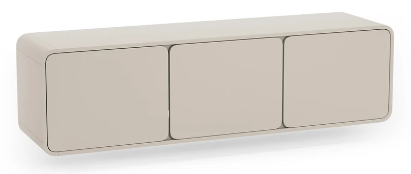 Hängender dreitüriger TV-Schrank Lummo 156 cm Kaschmir