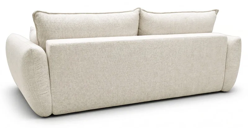 Drei-Sitzer-Schlafsofa Zordo mit Stauraum, hellbeiger Chenillebezug