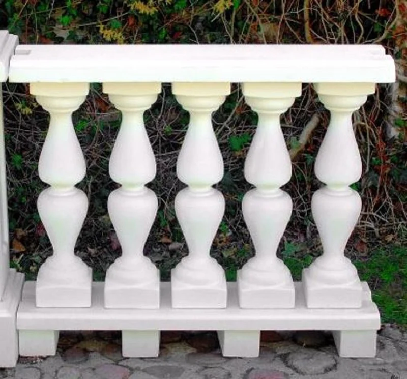 Casa Padrino Jugendstil Balustrade Weiß 100 x 25 x H. 84 cm - Massives Stein Geländer aus feinstem Beton - Garten & Terrassen Balustraden