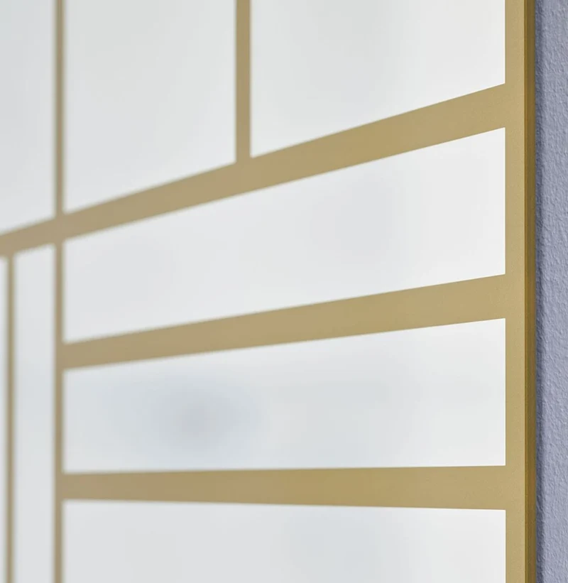 Casa Padrino Luxus Wandspiegel Gold 100 x 2,5 x H. 158 cm - Rechteckiger Spiegel mit Muster - Luxus Möbel