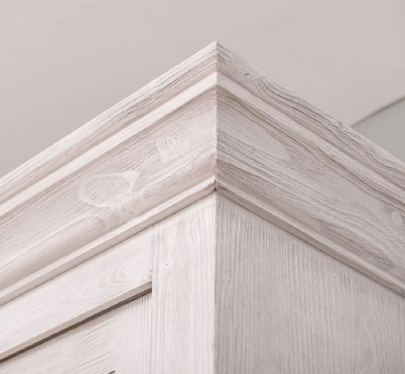 Casa Padrino Landhausstil Esszimmerschrank Hellgrau 142 x 48 x H. 225 cm - Massivholz Küchenschrank - Landhausstil Esszimmer Möbel