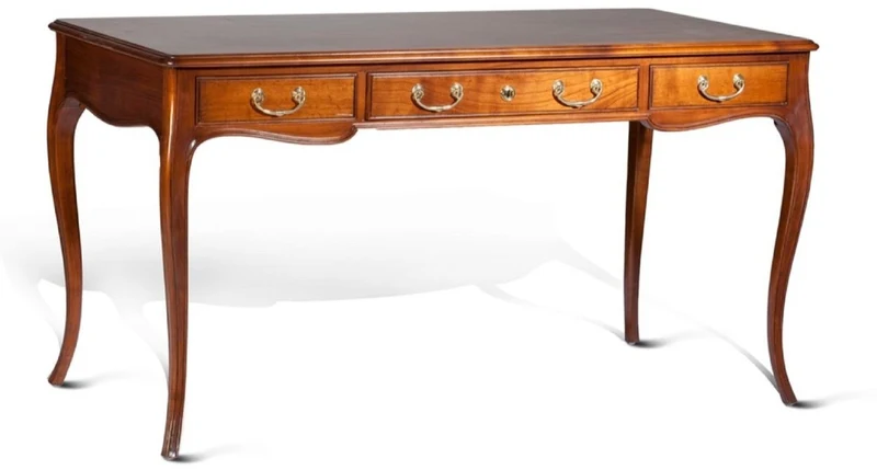 Casa Padrino Luxus Barock Schreibtisch Braun - Handgefertigter Massivholz Bürotisch mit 3 Schubladen - Hochwertige Barock Büromöbel - Luxus Qualität - Made in Italy