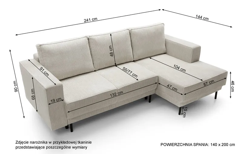 Ecksofa mit Schlaffunktion Rodario Mini, L-förmig, mit Stauraum, olivgrüner, pflegeleichter Samt, rechtsseitig