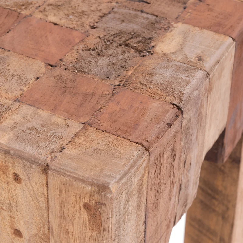 HOCKER "NATURA" | Altholz, 40x30x30 cm (HxBxT) | Holzhocker | Farbe: 01 natur-vintage