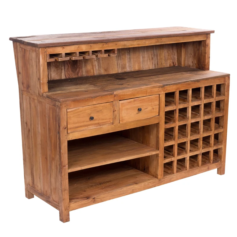 BARSCHRANK "PUREWOOD" | 150x110x55cm (BxHxT), Hausbar, Verkaufstresen | Farbe: 08 honigfarben gewachst