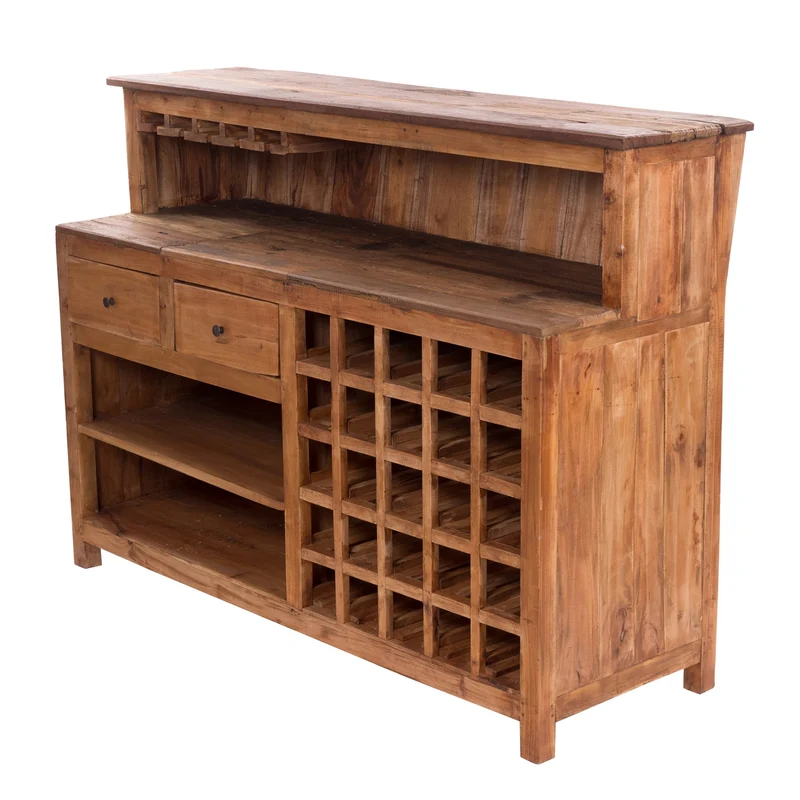 BARSCHRANK "PUREWOOD" | 150x110x55cm (BxHxT), Hausbar, Verkaufstresen | Farbe: 08 honigfarben gewachst
