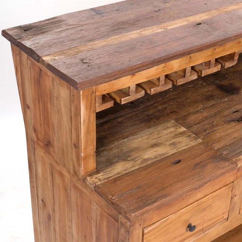 BARSCHRANK "PUREWOOD" | 150x110x55cm (BxHxT), Hausbar, Verkaufstresen | Farbe: 08 honigfarben gewachst