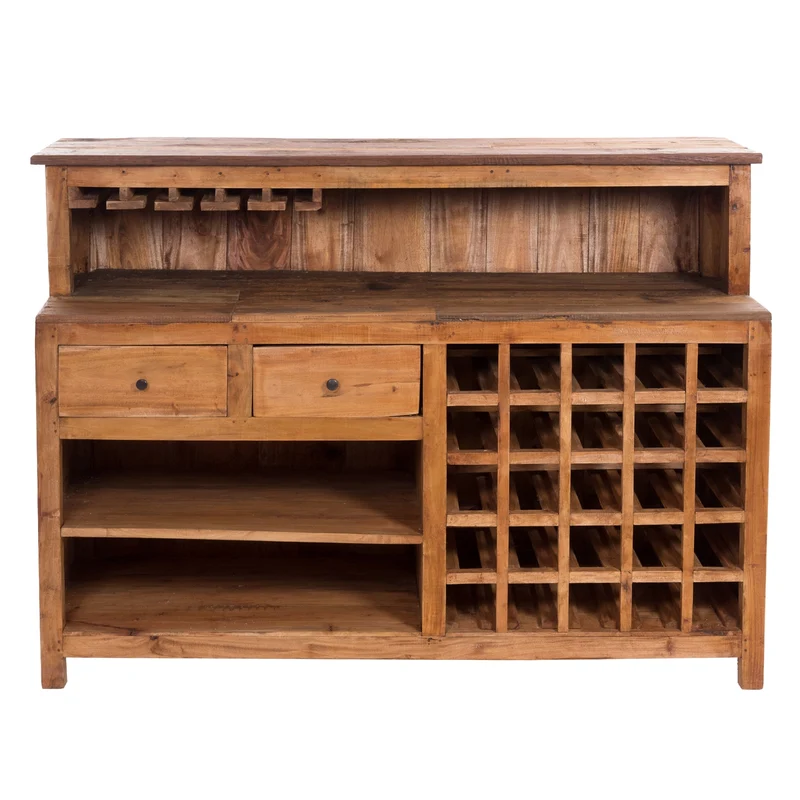 BARSCHRANK "PUREWOOD" | 150x110x55cm (BxHxT), Hausbar, Verkaufstresen | Farbe: 08 honigfarben gewachst