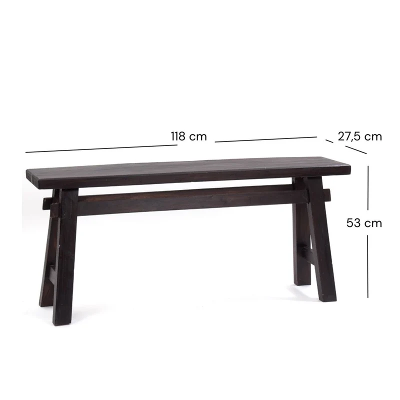 SITZBANK "EAST" | Mahagoni, 118x53x27,5cm (BxHxT) | Holzbank | Farbe: 03 dunkelbraun