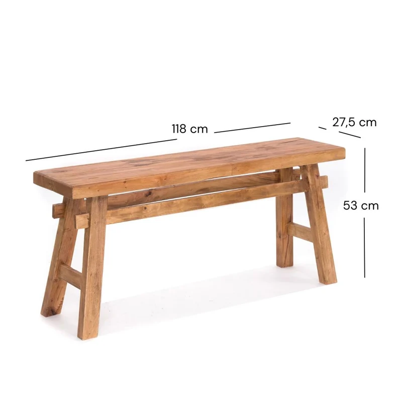 SITZBANK "EAST" | Mahagoni, 118x53x27,5cm (BxHxT) | Holzbank | Farbe: 01 natur-vintage