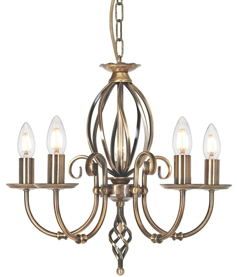 Casa Padrino Barock Kronleuchter Antik Messingfarben Ø 47 x H. 45 cm - Eleganter Wohnzimmer Kronleuchter - Kronleuchter im Barockstil