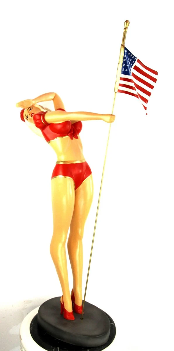 Casa Padrino Dekofigur Lady USA H. 110 cm - Wetterbeständige Deko Skulptur - Wohnzimmer Deko - Garten Deko - Terrassen Deko