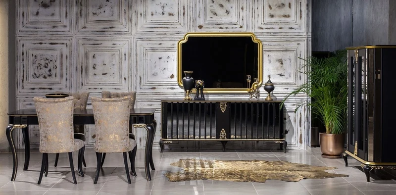 Casa Padrino Luxus Barock Vitrine Schwarz / Gold - Verspiegelter Massivholz Vitrinenschrank mit 2 Türen - Prunkvolle Barock Möbel