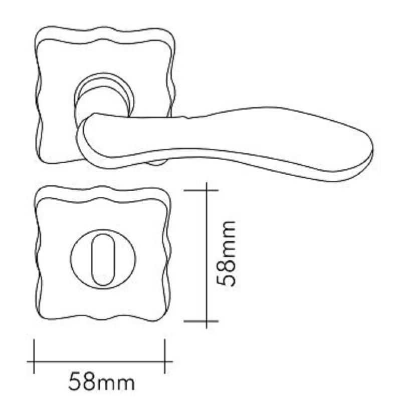 Casa Padrino Barock Türgriff Set Messing Patiniert 13 x H. 5,8 cm - Elegante Türklinken mit quadratischen Rosetten - Barock Deko Accessoires