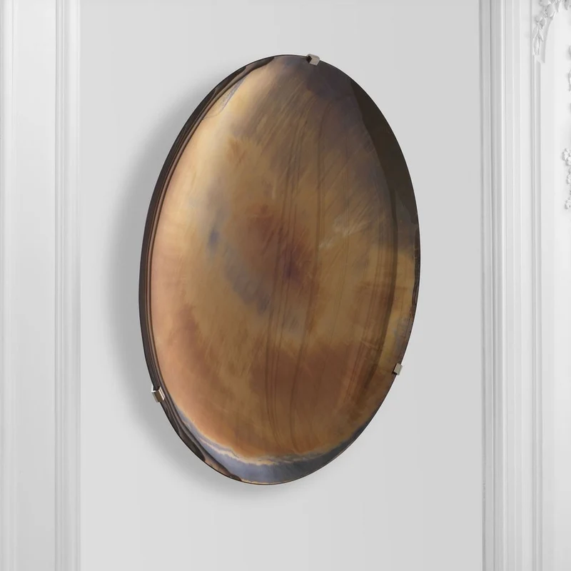 Casa Padrino Luxus Spiegel Mehrfarbig Ø 119 cm - Runder konkaver Wandspiegel mit Wandhalterung - Luxus Kollektion