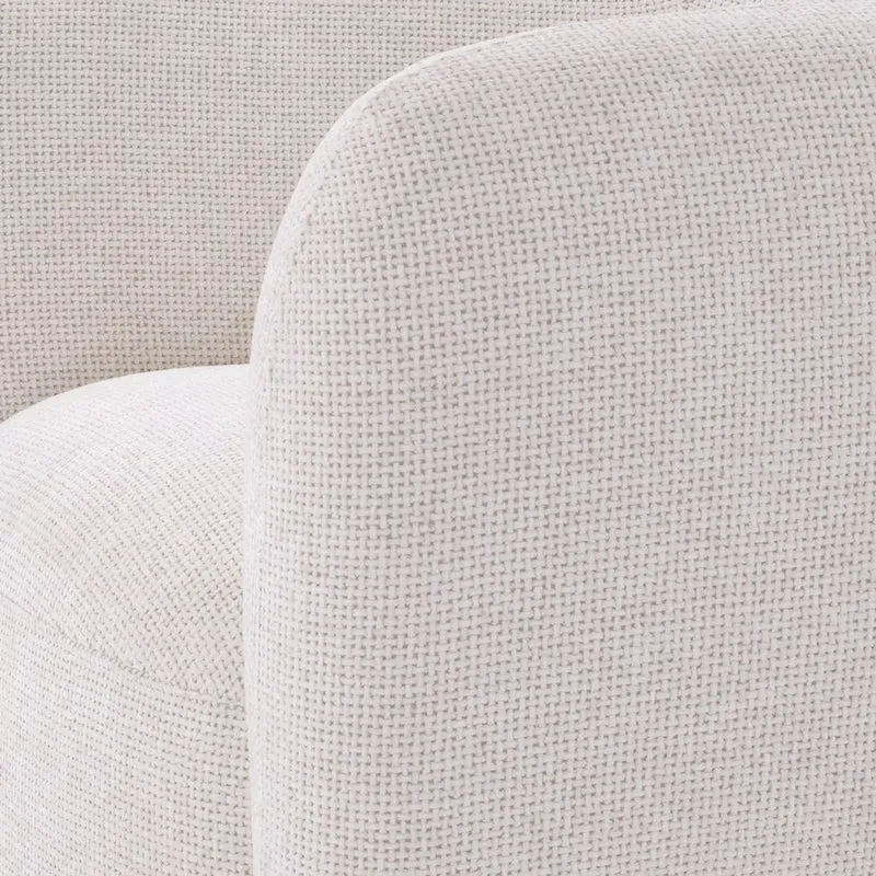 Casa Padrino Luxus Drehsessel Creme / Messing 93 x 80 x H. 71 cm - Wohnzimmer Sessel - Wohnzimmer Möbel - Luxus Möbel - Wohnzimmer Einrichtung - Luxus Einrichtung - Möbel Luxus