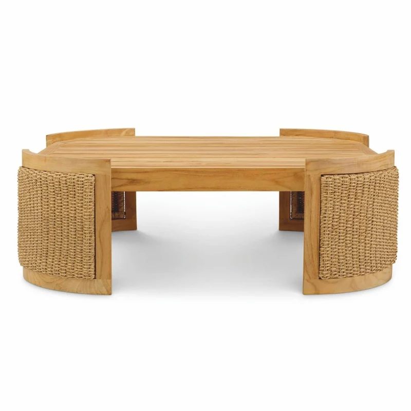 Casa Padrino Luxus Gartentisch Naturfarben 100 cm - Outdoor Garten Couchtisch