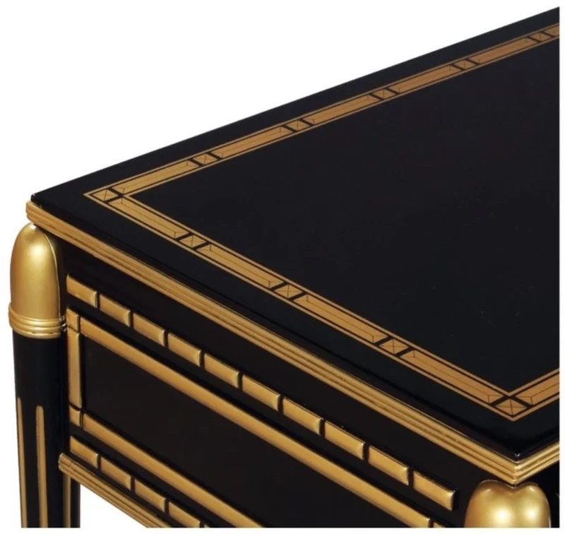 Casa Padrino Luxus Wohnzimmer Konsolentisch Schwarz / Gold 171 x 46 x H. 80 cm - Luxus Konsole mit 4 Schubladen