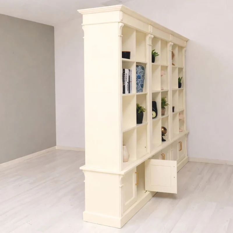 Casa Padrino Landhausstil Raumteiler Bücherschrank Creme 260 cm - Landhausstil Möbel