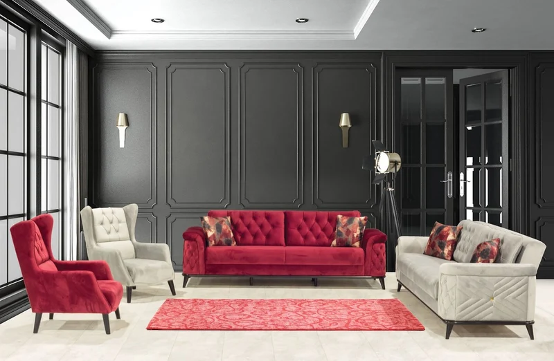 Casa Padrino Chesterfield Ohrensessel Grau / Schwarz 80 x 80 x H. 90 cm - Moderner Wohnzimmer Sessel - Chesterfield Wohnzimmer Möbel