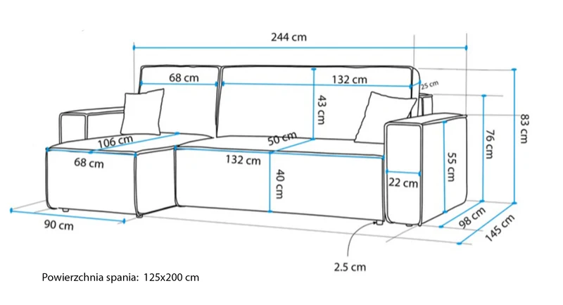 Ecksofa mit Schlafunktion Scarlo, L-förmig, mit Stauraum, universell, hellbeige Cordstoff